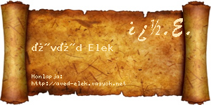 Ávéd Elek névjegykártya
