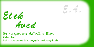 elek aved business card